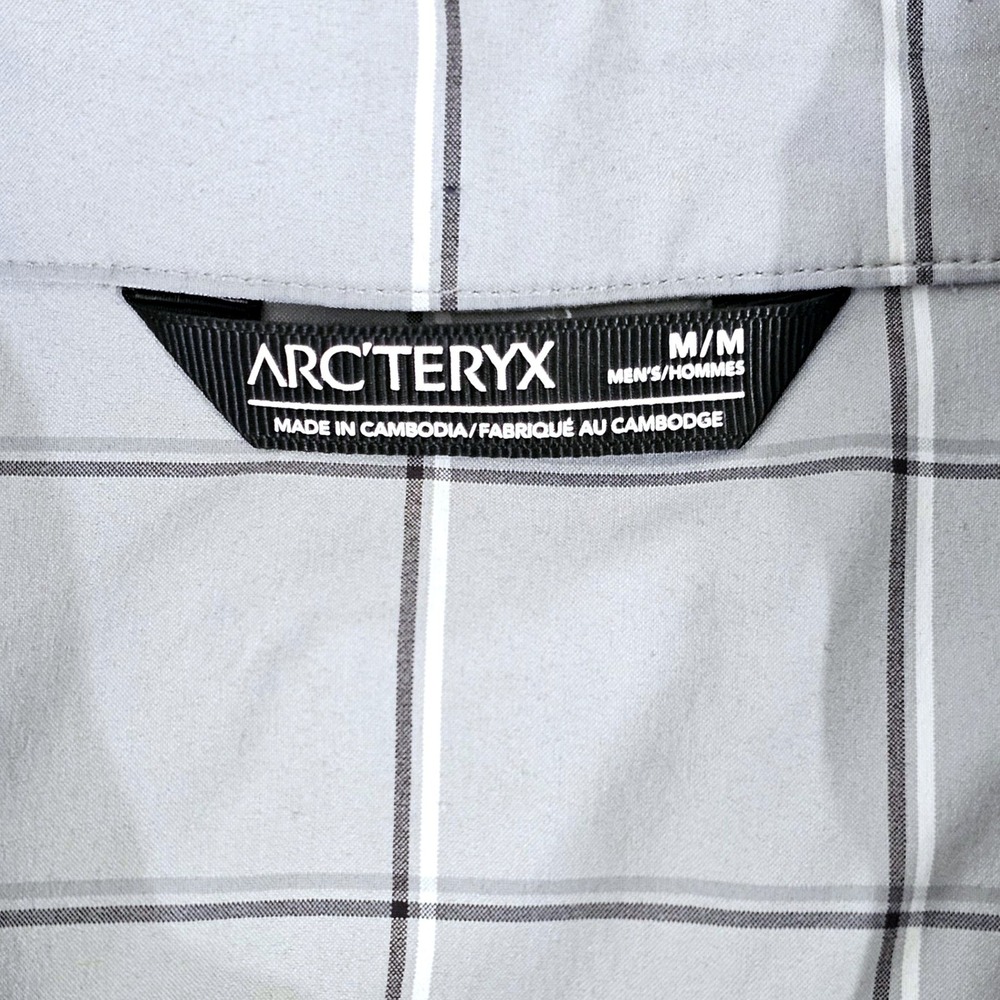 Arc'teryx Riel Shirt LS Men's Medium Gray Plaid Long Sleeve Hiking 23018 - Picture 2 of 8
